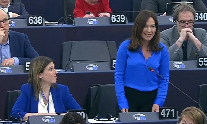 Lina Gálvez en el Parlamento Europeo. Estrasburgo, 24 de abril de 2024