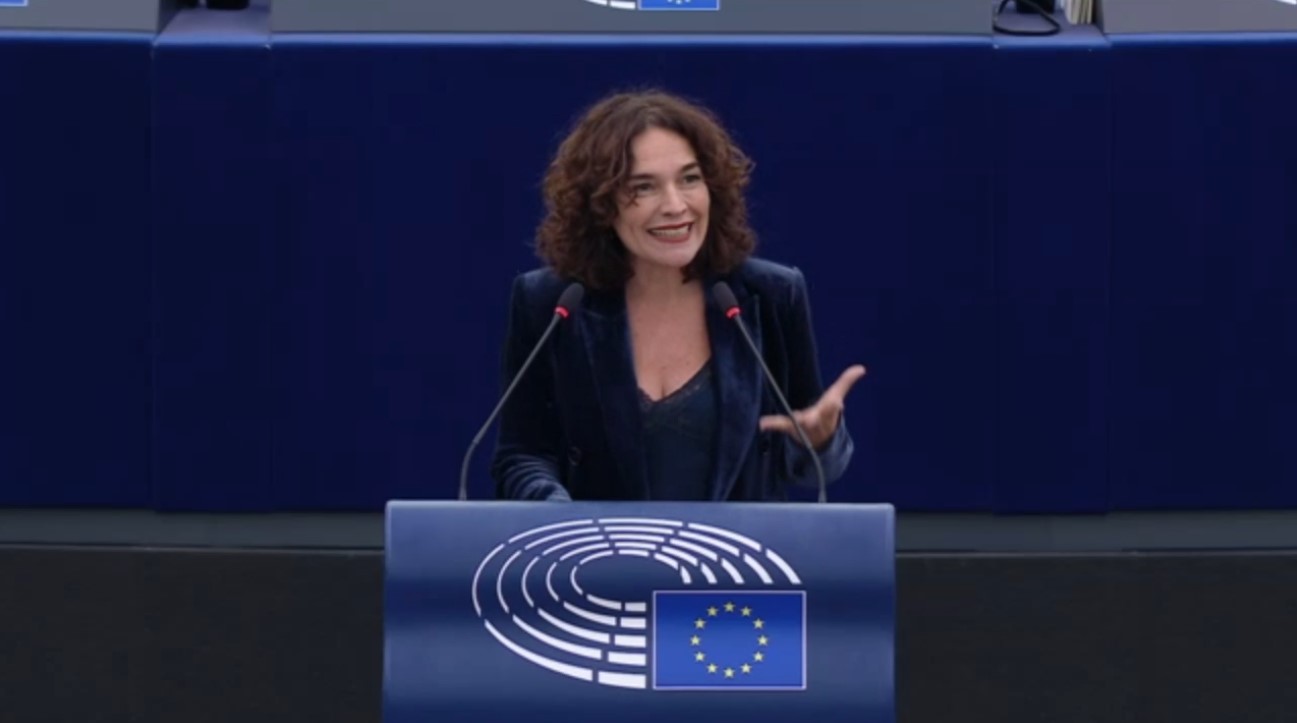 Lina Gálvez interviene en el Parlamento Europeo sobre las mujeres iraníes. Estrasburgo, 27 noviembre 2024