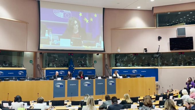 Lina Gálvez, presidenta del Comité FEMM, en el Parlamento Europeo 2024