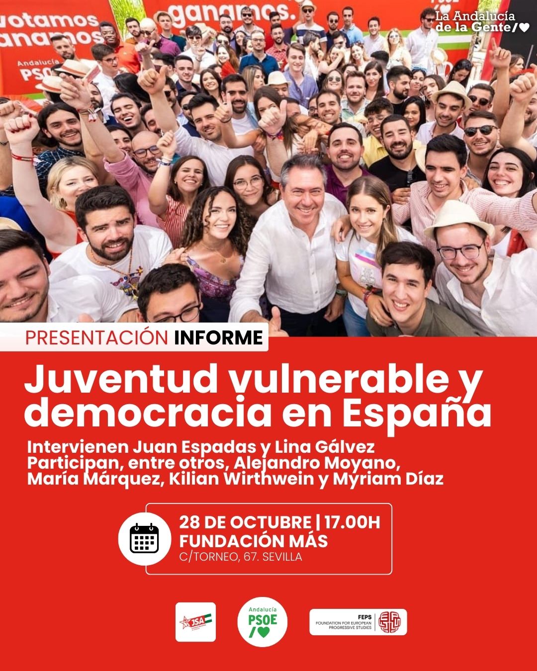 Juventud vulnerable y democracia en España - Cartel presentación en Sevilla