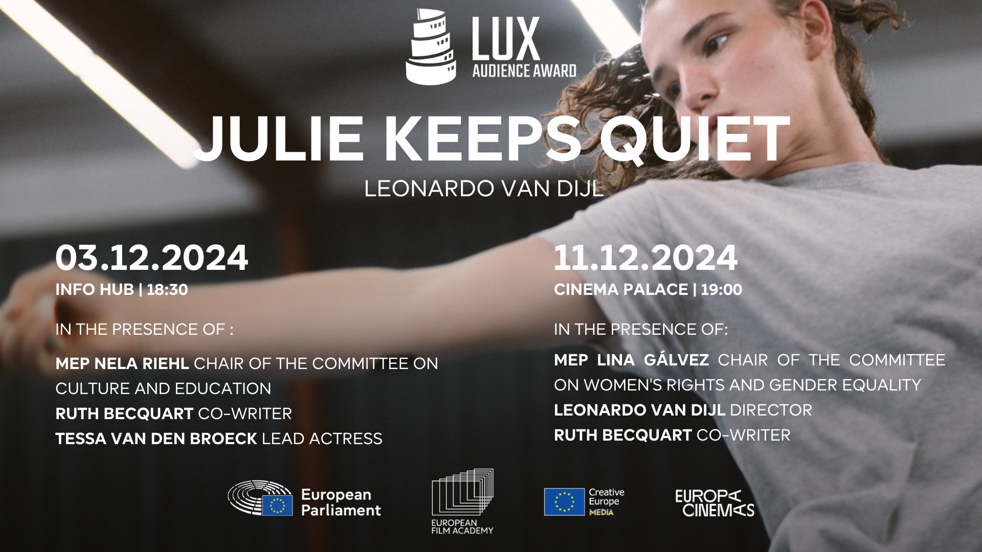 Proyección especial de la película 'Julie keeps quiet' en el Parlamento Europeo 2024