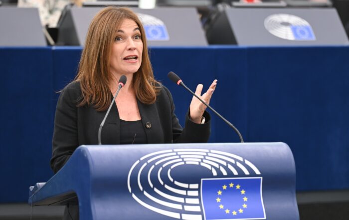 Lina Galvez en el Pleno del Parlamento Europeo